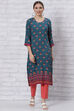 Green LIVA Straight Kurta image number 0